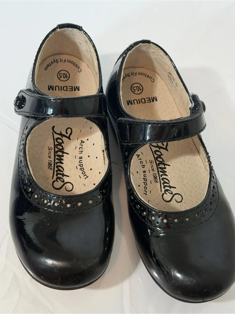 🖤 FootMates Girls Black Patent Mary Jane Dress Shoes | Size 10.5 🖤